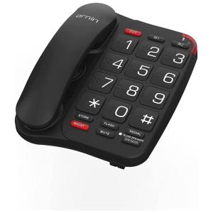 Ornin S018 Telefone com Fio para Sênior com Tecla Grande e Volume Alto, Preto