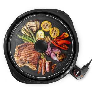 Churrasqueira Elétrica Elite Gourmet EMG1100 Indoor Grill - Preto, Rápido Aquecimento, Ideal para Refeições com Baixo Teor de Gordura