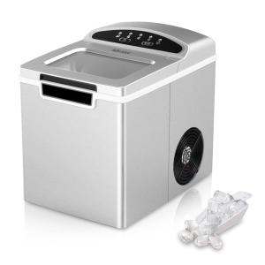 Máquina de Gelo Automática Portátil até 11 kg de Gelo em 24h, 110v, MSAKE, Prateado