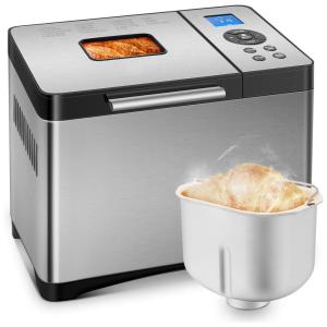 Panificadora Automática 19 em 1 em Aço Inoxidável com Panela Antiaderente e Temporizador para Manter Aquecido, 110V 650W, KEEPEEZ, Prata