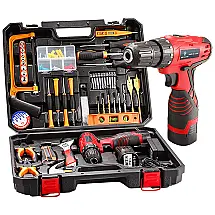 Kit de Ferramentas com Maleta de Transporte, 108 Peças, OMUSA PDI, Vermelho