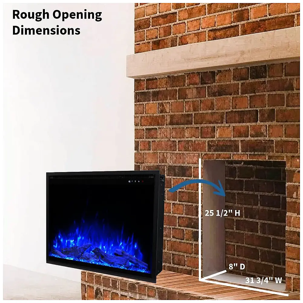 Lareira Elétrica Touchstone 84x66cm 1500W WiFi Alexa Chamas LED Embutir 110V — foto 3