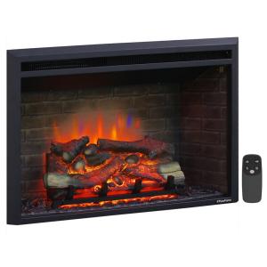 Lareira Elétrica PuraFlame EF302A de Embutir A56x89L com Controle Remoto, 110V, 1500W, Preta