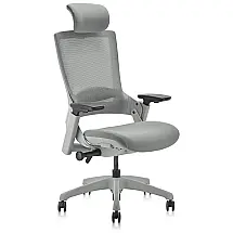 Cadeira de Escritório Executiva Ergonômica Giratória Ajustável 3D, cinza, CLATINA, Cinza