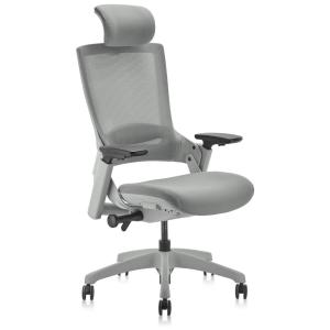 Cadeira de Escritório Executiva Ergonômica Giratória Ajustável 3D, cinza, CLATINA, Cinza