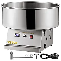 Máquina Elétrica de Algodão Doce Profissional em Aço Inoxidável 110V 1050W VEVOR Prata