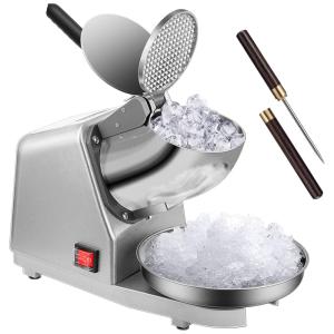 Máquina de Raspadinha Industrial, Aço Inoxidável, 64 kg, h, 110v, VIVOHOME VH278 SL, Prateado