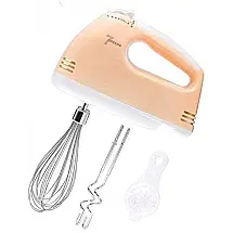 Batedeira de Mão Elétrica com Velocidade Variável e Acessórios em Aço Inoxidável, 100W, Pessêgo, 110v, FENDOU, Rosa pálido