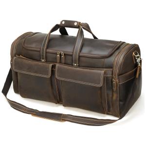 Polare Bolsa de Viagem Masculina Clássica de Couro , Marrom