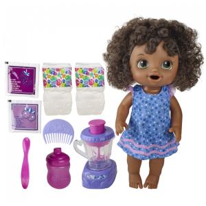 Boneca Magic Mixer Boneca Explosão de Mirtilo com Acessórios de Liquidificador para Crianças Acima de 3 Anos, Baby Alive