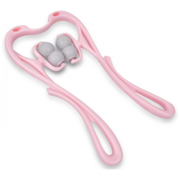 Massageador Manual de Acupressão para Pescoço com 4 Pontos de Gatilho e Alça Ergonômica, HSFRELAX, Rosa chiclete