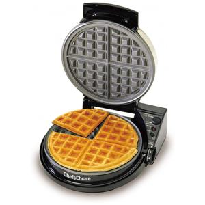 Máquina de Waffles Belgas Antiaderente 4 Fatias, 110v, CHEFSCHOICE 830B, Prateado
