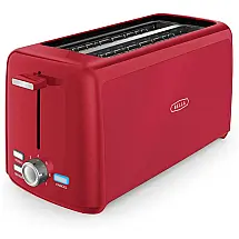 Torradeira Elétrica 4 Fatias com 7 Níveis de Tostagem, 110V 1400W, BELLA, Vermelha