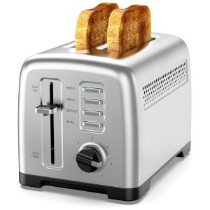 iFedio Torradeira de 2 Fatias com 7 níveis de Tostagem, Aço Inoxidável, 900W, 110V, Prata