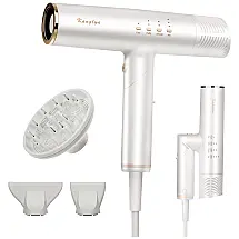 Secador de Cabelo Profissional ÍON com Alta Velocidade 110000 RPM, KANGLYA, Branco