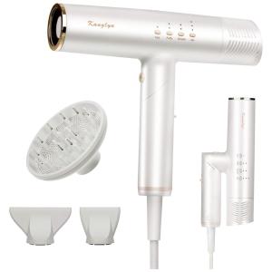 Secador de Cabelo Profissional ÍON com Alta Velocidade 110000 RPM, KANGLYA, Branco
