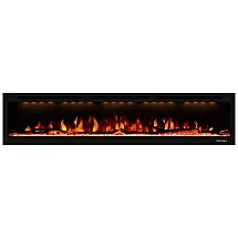 Lareira Elétrica de Embutir A43x193L com Controle Remoto e Proteção contra Superaquecimento, 110V 1500W, Valuxhome, Preta