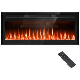 Lareira Elétrica Ecológica 26" 66 cm com Controle Remoto, Cores de Chama Ajustáveis e Temporizador, 110V 750W/1500W, Sixfivsevn F2026H