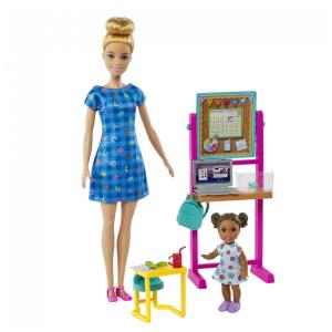 Boneca Barbie Carreiras e Playset, Tema do Professora com Móveis e Acessórios