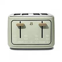 Torradeira elétrica de pão 4 fatias Beautiful Verde, 1800W, slots extralargos, display touch, funções bagel e congelados, aço inox, 110V