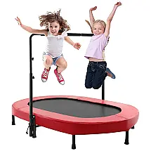 Cama Elastica Infantil com Diâmetro e Corrimão Ajustável para até 100 kg, ACESHIN Nolansend, Vermelho