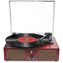 Toca-discos de Vinil Wireless com Alto-falantes Integrados e USB, Vintage Belt-Driven Phonograph Record Player 3 Velocidades, Udreamer,