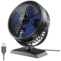 Gaiatop Ventilaodr de Mesa Portátil com 3 Velocidades Ajustáveis, Preto e Azul