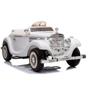 Carrinho Elétrico Infantil Mercedes Benz Licenciado 24V, 2 Lugares, 4WD, Controle Remoto, Modo Pai e Filho, Luzes LED, Bluetooth, Branco