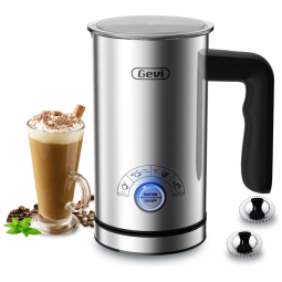 Espumador de Leite Elétrico, Capacidade 300 mL, Aço Inox, 500W, 110v, GEVI 1700, Prateado