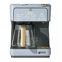 Cafeteira elétrica 12 xícaras e dose única Beautiful Multi-Brew azul milhazes modo gelado display touch 110V