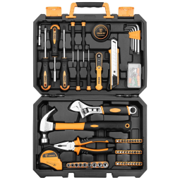 DEKOPRO Kit de Ferramentas c, Maleta de Transporte, 100 Peças, Amarela