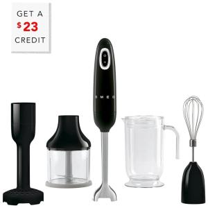 Mixer Retrô Anos 50 com Velocidade Variável e Acessórios 350W, SMEG HBF02BLUS, Preto