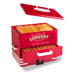 Nostalgia, Vaporizador e Aquecedor de Pão Quente para Dia de Jogo, Cabe 20 Cachorros-Quentes e 8 Pães, Cozinha Pastéis, Vegetais