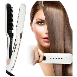 Escova Alisadora Elétrica 3 em 1 com 9 Configurações de Temperatura e Desligamento Automático, 50W, Bivolt, CAREJOY, Preto