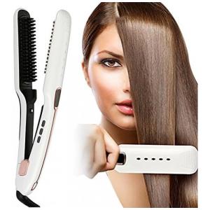 Escova Alisadora Elétrica 3 em 1 com 9 Configurações de Temperatura e Desligamento Automático, 50W, Bivolt, CAREJOY, Preto