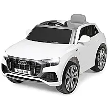 Costzon Ride Carrinho, Carro Elétrico Audi Q8, 1 lugar, 12V, c, controle remoto, USB MP3, 3 km, h, 3 a 6 anos, Branco