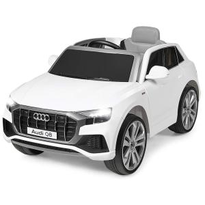 Costzon Ride Carrinho, Carro Elétrico Audi Q8, 1 lugar, 12V, c, controle remoto, USB MP3, 3 km, h, 3 a 6 anos, Branco