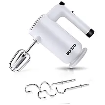 Batedeira de Mão com 5 Velocidades e Acessórios de Aço Inox, 200W, 110v, BONSO, Branco