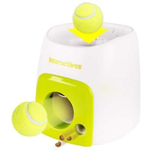Lançador de Bolas Automático Interativo para Cães, ICESUGARBOX, Branco