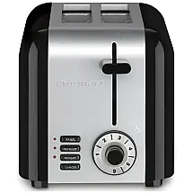 Torradeira Elétrica, Compacta em Inox, 2 Fatias, 110v, CUISINART CPT 320, Preto