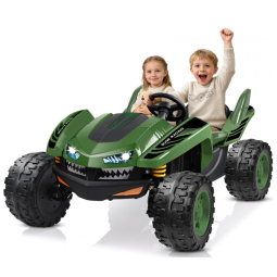 Carro Elétrico Infantil ANPABO Verde 24V 2 Lugares 4 Motores 200W Off-Road UTV Pneus EVA Suspensão Controle Bluetooth 5.1km/h
