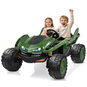 Carro Elétrico Infantil ANPABO Verde 24V 2 Lugares 4 Motores 200W Off-Road UTV Pneus EVA Suspensão Controle Bluetooth 5.1km/h