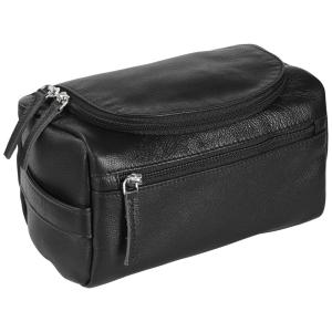 Necessaire Masculina de Couro Grão Premium, ELIZO, Marrom