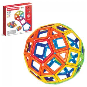 Kit de Construção Peças Basicas Geométrico Educativo 30 Peças, para Crianças a Partir de 3 Anos, MAGFORMERS 63076, Vermelho