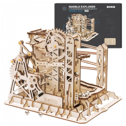 Quebra Cabeças 3D em Madeira para Adultos, Tema MONTANHA-RUSSA Mecânica com 260 Peças, ROKR