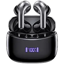 Fones de Ouvido Bluetooth com Display LED Estojo de Carregamento e Microfone, ZINGBIRD X15002, Preto