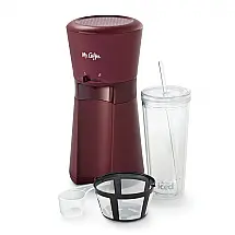 Máquina de Café Gelado com Copo de 650 mL e Filtro Reutilizável, 110V, Mr. Coffee, Roxo Borgonha