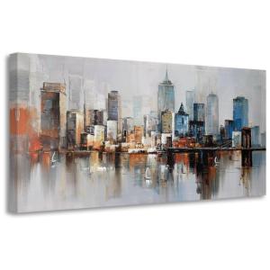 Quadro Decorativo Abstrata Moderna 101 x, ARJUN, Cinza