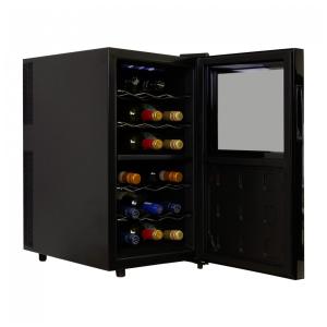 Koolatron 18 Garrafas Dual Zone Refrigerador de Vinhos, Geladeira de Vinhos Preta,48L, Adega Independente, Armazenamento de Vinhos