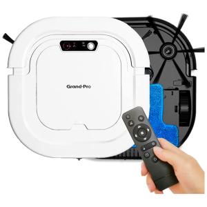 Aspirador de Pó Robô com Auto Carregamento, 110v, GRAND PRO A1, Branco